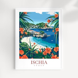 Impression d&#39;art mural de voyage Ischia Décoration d&#39;intérieur suspendue murale Ischia Cadeau Ischia Amateurs d&#39;art Italie Cadeau amateur d&#39;art Impression Ischia Cadeau de voyage Ischia