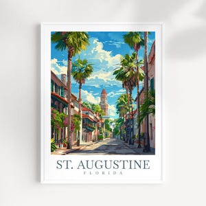 St. Augustine Travel Print Wall Art Florida Wall Hanging Home Décor St. Augustine Gift Art Lovers Florida Art Gift St. Augustine Gift