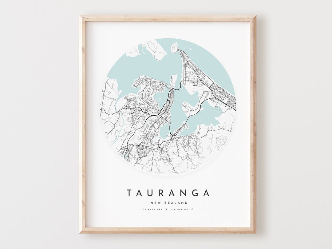 Tauranga Map Print, Tauranga Map Poster City Wall Art, Tauranga Road Map, Tauranga Print Street