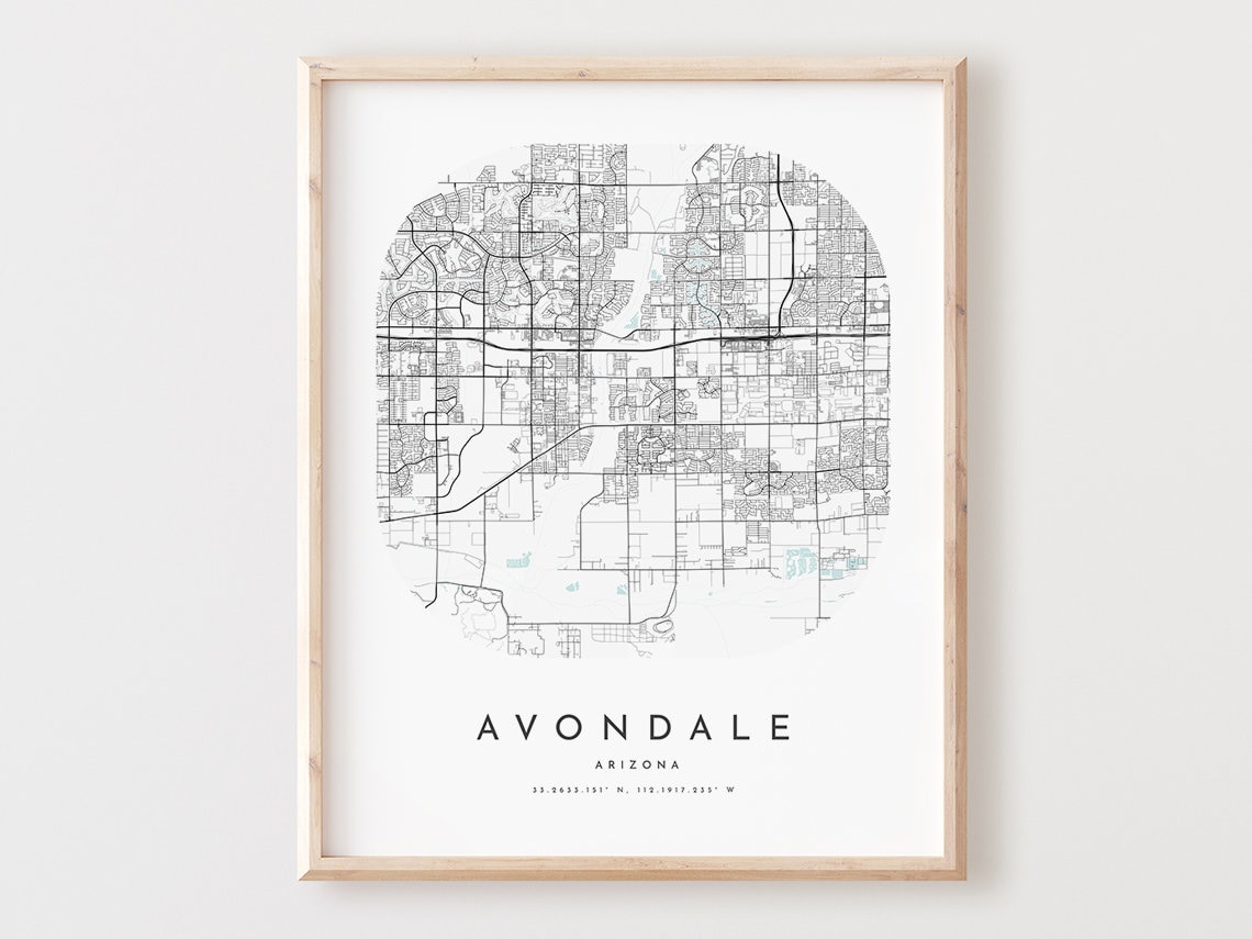 Avondale Map Poster Avondale Map Print City Wall Art Az Road | Etsy