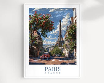 Paris Travel Print: Eiffel Tower, France Wall Art