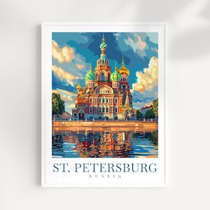 St Petersburg Travel Print, Travel Poster of St Petersburg, Russia, City of St Petersburg, Russia Art Gift, St Petersburg Wall Art Print