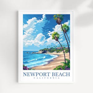 Newport Beach Travel Print Wall Art Newport Beach Wall Hanging Home Décor Newport Beach Gift Art Lovers California Art Lover Gift