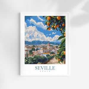Seville Travel Print Spain Poster Wall Hanging Home Décor Seville Gift Art Lovers Spain Art Lover Gift Seville Wall Décor Seville