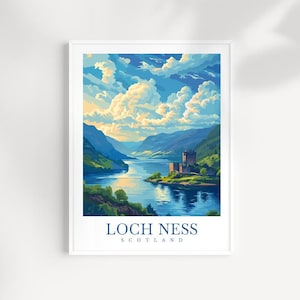Loch Ness Travel Print wall art Scotland Home Decor European Art Print Loch Ness Wall Art Scotland Enthusiast Gift Wall Hanging Loch Ness