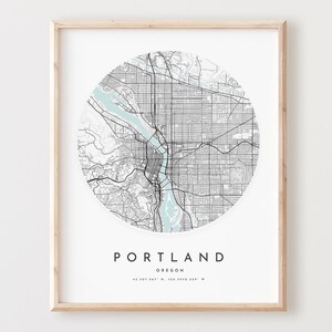 Portland Map Print, Portland Map Poster City Wandkunst, Oder Straßenkarte, Post Road Map Dekor, Büro Geschenk, L152v4