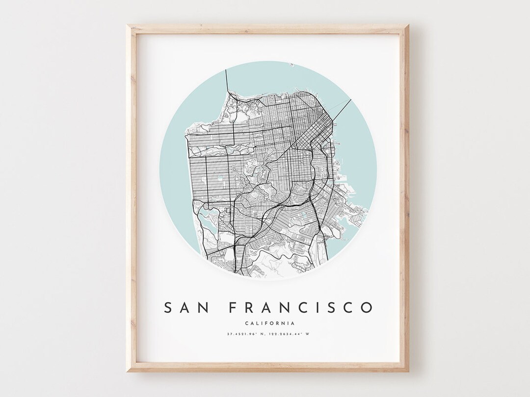 San Francisco Map Print: Modern City Wall Art - Etsy