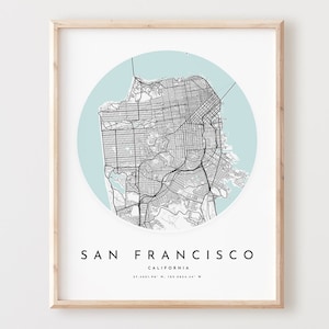 San Francisco Karte Druck, San Francisco Karte Poster Stadt Wandkunst, Ca Straßenkarte, Kalifornien Druck Straßenkarte Dekor, Büro Geschenk, L77v4