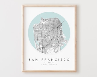 San Francisco Map Print, San Francisco Map Poster City Wall Art, Ca Road Map, California Print Street Map Decor,  Office Gift, L77v4