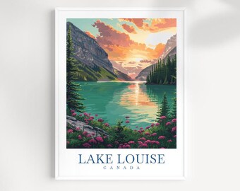 Lake Louise Canada Travel Print: Mountain Lake Art