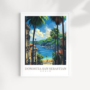 Donostia San Sebastian Travel Print Wall Art Spain Wall Hanging Donostia San Sebastian Gift Art Lovers Wall Art Print Spain Wall Poster