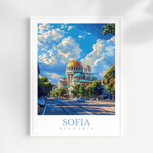 Sofia Travel Print Wall Art Bulgaria Wall Hanging Home Décor Sofia Gift Art Lovers Sofia Art Lover Gift Sofia Print Sofia Wall Art
