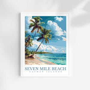 Impresión de viaje de Seven Mile Beach Arte de pared Colgante de pared de Seven Mile Beach Decoración del hogar Regalo de Seven Mile Beach Amantes del arte Arte de Seven Mile Beach