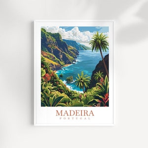 Reisposter Madeira, Portugal: muurkunst tropisch eiland