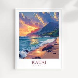Kauai Travel Print Wall Art Hawaii Wall Hanging Kauai Home Décor Kauai Gift Art Lovers Hawaii Art Lover Gift Print Kauai Artwork