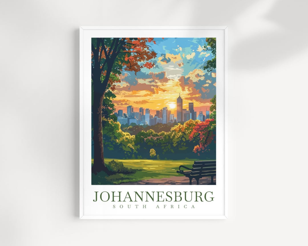 Johannesburg Travel Print Wall Art South Africa Wall Hanging
