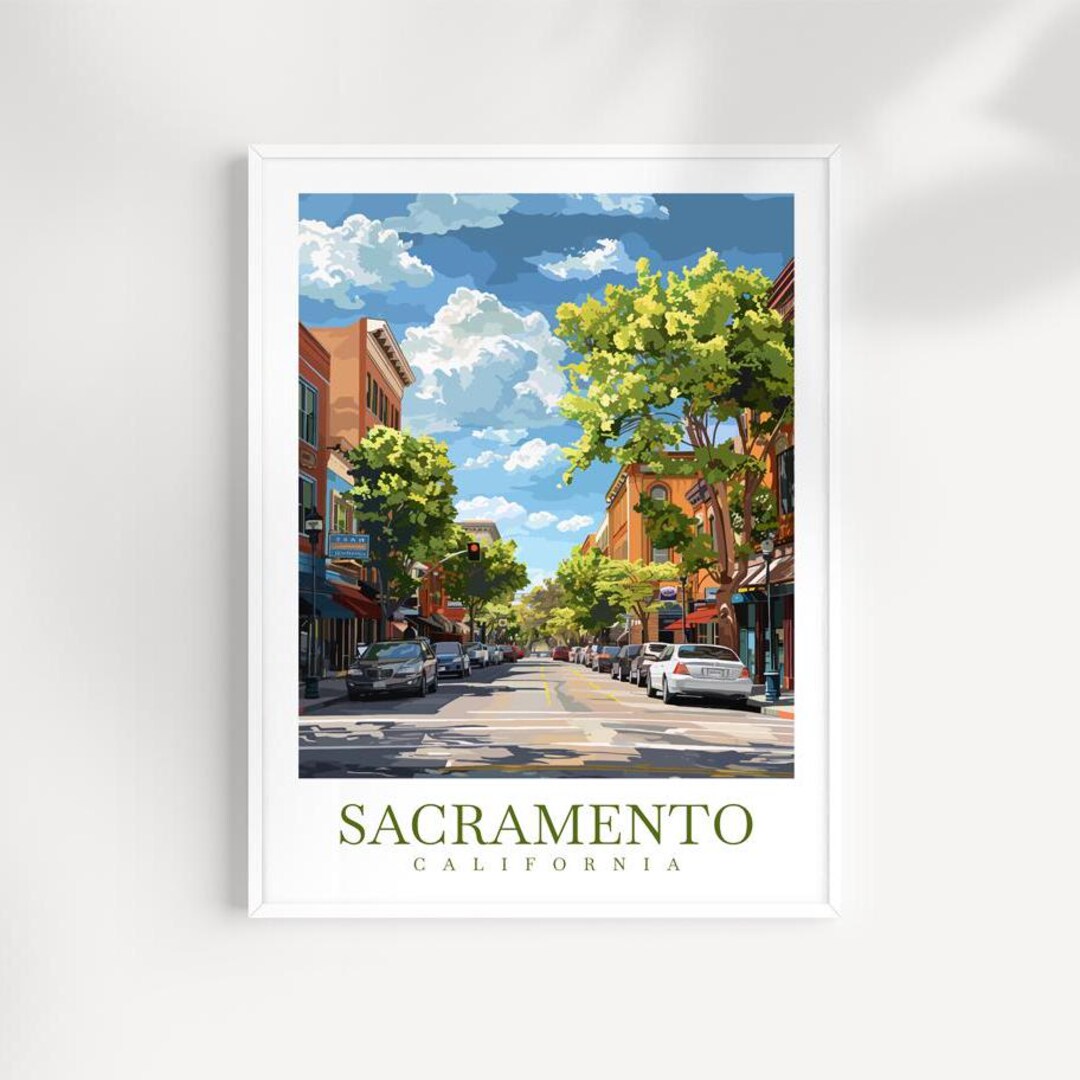 Sacramento Travel Print Wall Art California Wall Hanging Home Décor