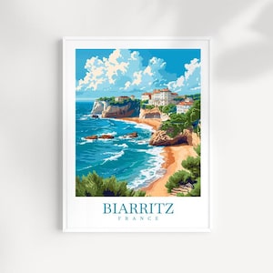 Biarritz Travel Print Wall Art France Wall Hanging Biarritz Gift Art Lovers Biarritz Art Lover Gift Biarritz Print Biarritz Wall Art Décor