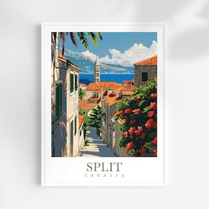 Split Travel Print Kroatien Poster Wandkunst Split Wandbehang Home Décor Split Geschenk Kunstliebhaber Split Travel Poster Wall Art