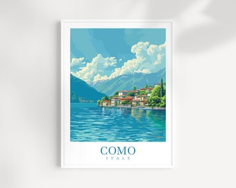 Como Travel Print Wall Art Lake Como Italy Wall Hanging Home Decoration Lake Como Gift Art Lovers Wall Art Print Lake Como Italy Art