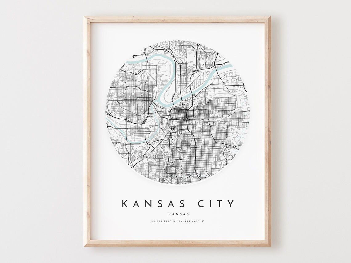 Kansas City Map Print Kansas City Map Poster City Wall Art - Etsy