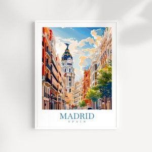 Madrid reizen afdrukken Madrid poster kunst aan de muur Madrid muur opknoping huis decor Madrid cadeau kunst liefhebbers Spanje kunst minnaar cadeau Madrid print Spanje kunst