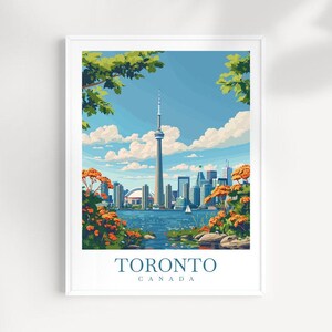 Impresión de arte de pared de Toronto Travel Print Canada Decoración para el hogar Regalo de Toronto Arte de pared para amantes del arte Impresión de arte de Toronto Canadá Regalo de arte