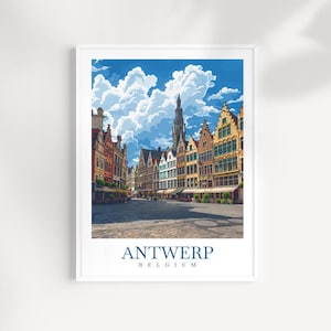 Antwerp Belgium Travel Print Wall Art Antwerp Poster Wall Hanging Home Décor Antwerp Gift Art Lovers Antwerp Art Lover Gift Antwerp