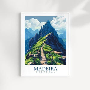 Madeira Travel Print: Portugal Mountain Art, Home Decor