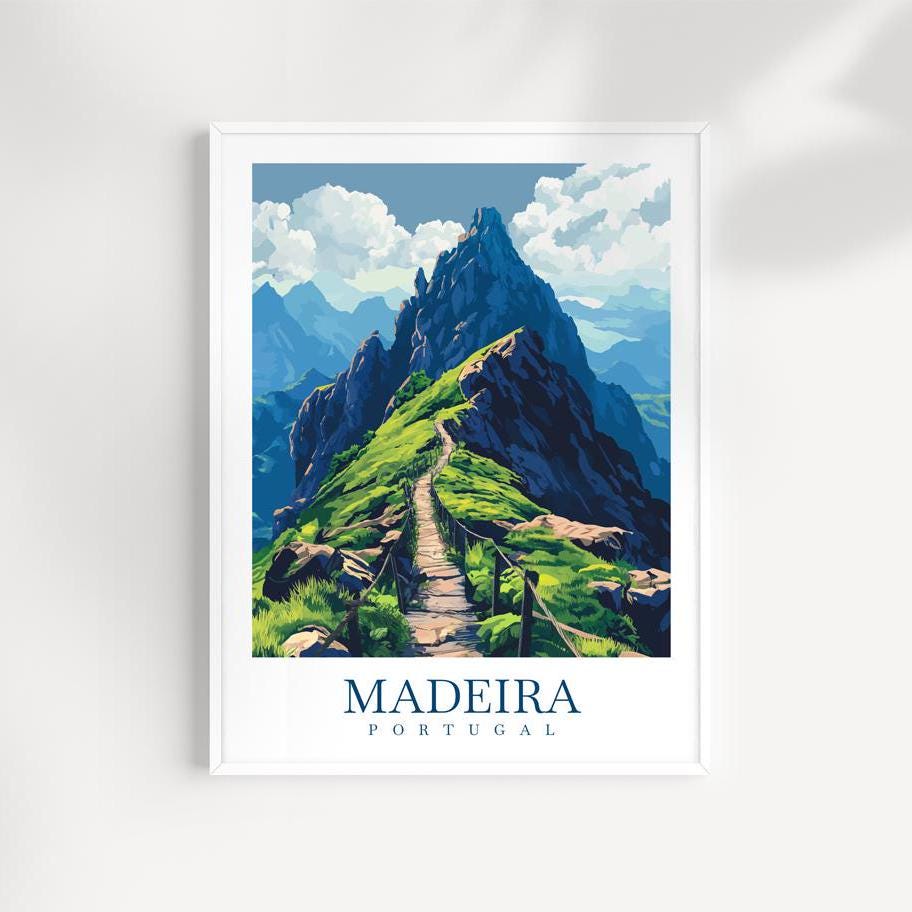 タナカサトシページ新しい一歩を踏み出す方へ海アート42cm × 22cm Madeira Travel Print: Portugal Mountain Art, Home Decor - Etsy