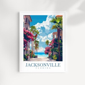 Jacksonville Travel Print Jacksonville Poster Wall Art Florida Wall Hanging Home Décor Jacksonville Gift Art Lovers Jacksonville Art Gift