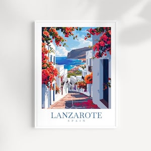 Impresión de viaje de Lanzarote Arte de pared Colgante de pared de España Decoración del hogar Regalo de Lanzarote Amantes del arte Regalo para amantes del arte de Lanzarote Impresión de Lanzarote Lanzarote