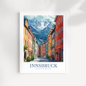 Innsbruck Kunst Reise-Druck Wand-Kunst-Österreich-Wandbehang Haus-Dekoration Innsbruck Geschenk-Kunstliebhaber Wand-Kunst-Druck