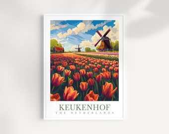 Keukenhof Travel Print Wall Art Keukenhof Gardens Wall Hanging Home Décor Keukenhof Gardens Gift Art Lovers Netherlands Art Lover