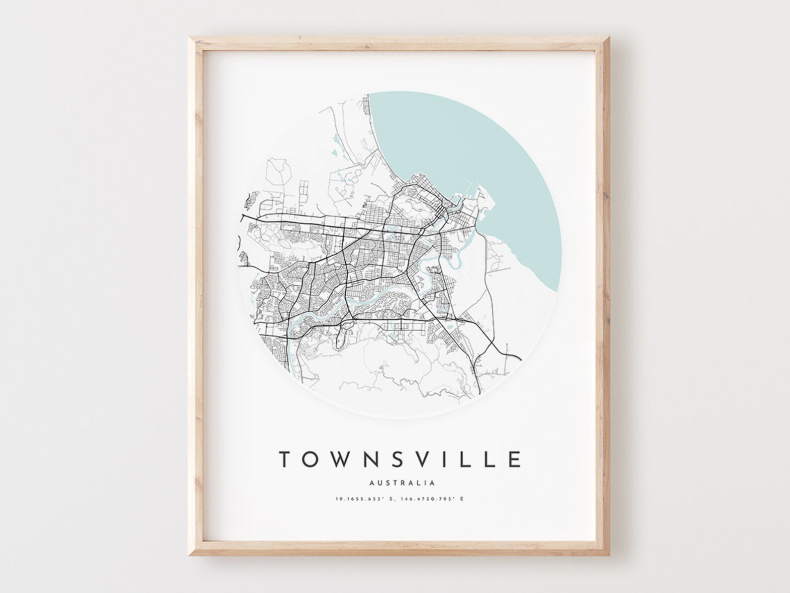 Townsville Map Print, Townsville Map Poster City Wall Art, Townsville Road Map, Townsville Print