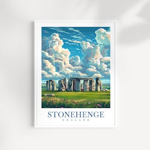 Stonehenge travel print England wall art, Stonehenge poster, Stonehenge art Wedding gift, Birthday present, Wiltshire, Personalised Gift