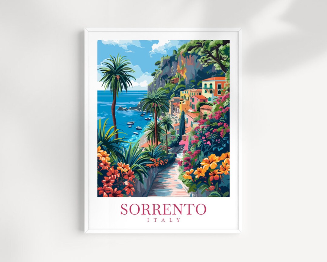 Sorrento Travel Print Wall Art Italy Wall Hanging Home Décor Sorrento Gift Art Lovers Italy Art ...