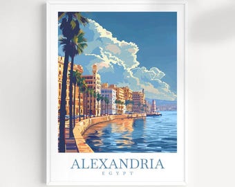 Alexandria Ägypten Reiseposter: Küstenstadt Wandkunst