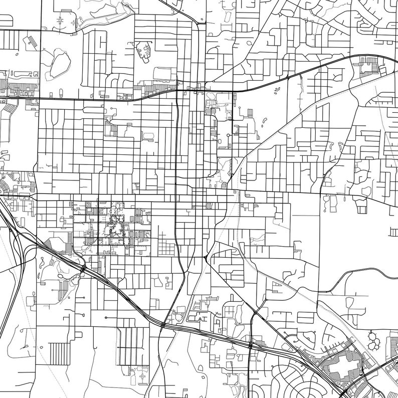 Denton map print wall art Denton TX city map poster Denton | Etsy