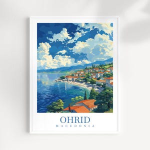 Ohrid Travel Print Macedonia Island Home Décor Ohrid Art Print Ohrid Wall Print For Lake Ohrid Gift For Macedonia Wall art