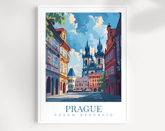 Prague Travel Poster: Czech Republic Wall Art