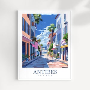 Antibes Travel Print Wall Art France Wall Hanging Home Décor Antibes Gift Art Lovers France Art Lover Gift Antibes Print Antibes Artwork