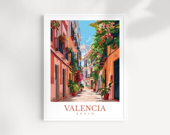 Valencia print Travel Print Wall Art Spain Wall Hanging Home Décor Valencia Gift Art Lovers Spain Art Lover Gift Valencia Print Spain Wall