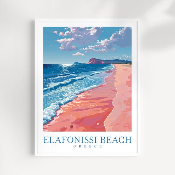 Elafonissi Beach Travel Print Wall Art Greece Wall Hanging Home Decoration Elafonissi Beach Gift Art Lovers Wall Art Print Wall Poster Art