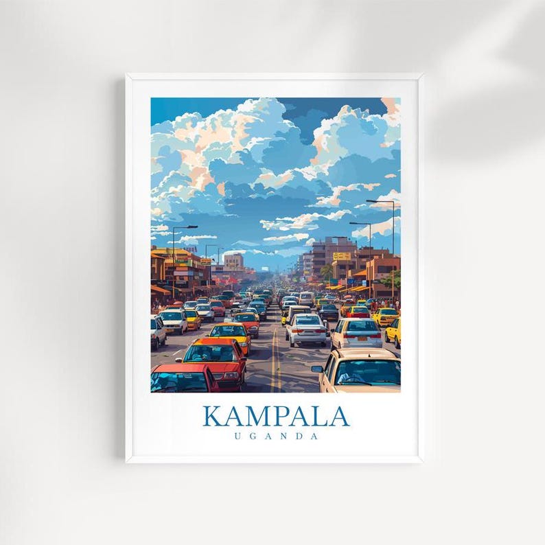Kampala Poster Travel Print Uganda Wall Art Kampala Wall Hanging