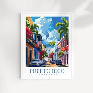 Puerto Rico Travel Poster: Caribbean Wall Art, San Juan Print