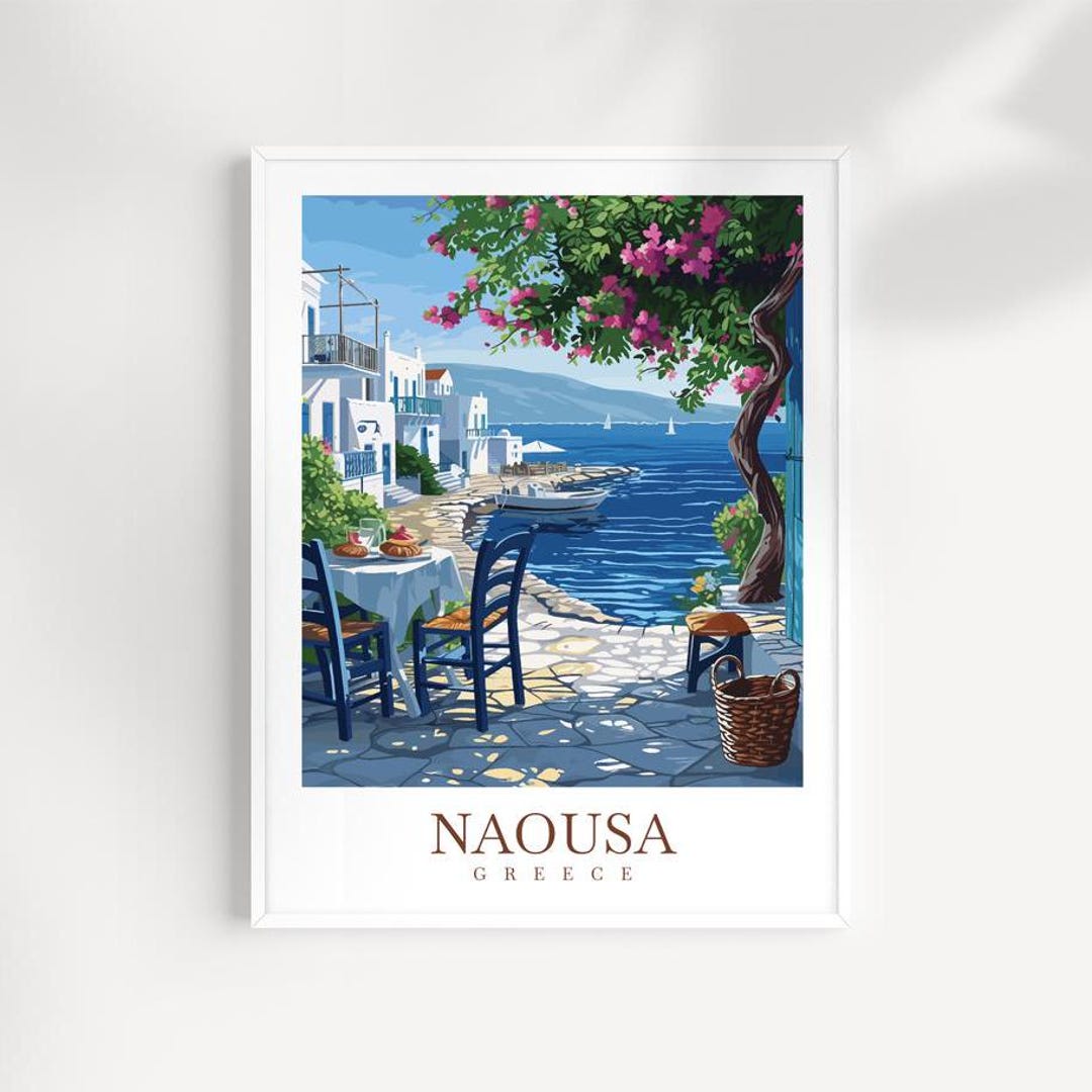 Naousa Greece Travel Print: Paros Wall Art - Etsy