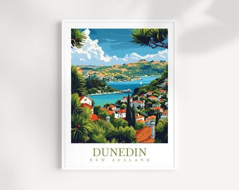 Dunedin Travel Print Wall Art Dunedin Wall Hanging Home Décor Dunedin Gift Art Lovers New Zealand Art Lover Gift Print Art