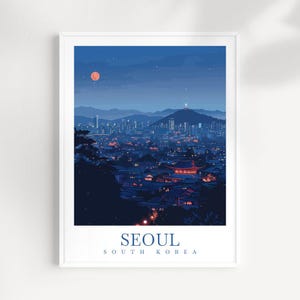 Seoul Travel Print Wall Art South Korea Wall Hanging Home Décor Seoul Gift Art Lovers South Korea Art Lover Gift Seoul Wall Décor