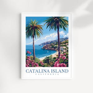 Stampa da parete di viaggio dell&#39;isola di Catalina, decorazione da parete dell&#39;isola di Catalina, decorazione per la casa, regalo dell&#39;isola di Catalina, amanti dell&#39;arte, regalo per gli amanti della California